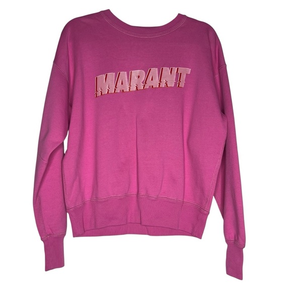 Isabel Marant Étoile Pink Logo Oversized Sweatshirt size Medium - Picture 2 of 6
